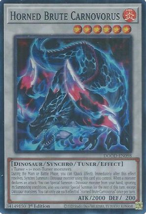 Horned Brute Carnovorus [DOOD-EN098] - Doom of Dimensions 1st Edition - Super Rare - Trinity Hobby