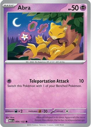 Abra - (054/132) Reverse Holofoil [ME01 Mega Evolution] - Trinity Hobby