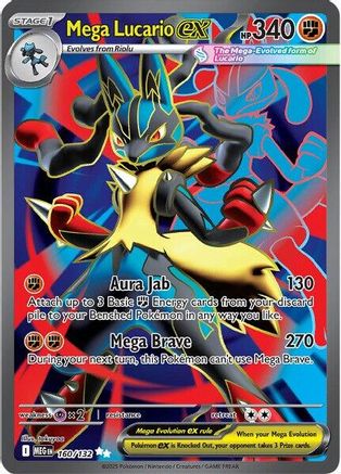Mega Lucario ex - (160/132) Holofoil [ME01 Mega Evolution]