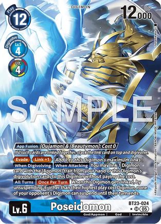 Poseidomon (Alternate Art) (BT23-024) - [Hackers' Slumber] Foil - Trinity Hobby