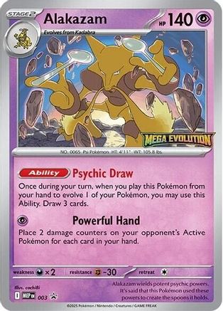 Alakazam - 003  - (003)  [ME Mega Evolution Promo] - Trinity Hobby