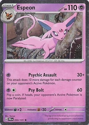Espeon (Cosmos Holo) - (033/131) Holofoil [Miscellaneous Cards & Products]