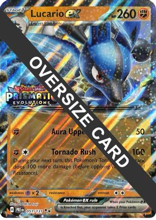 Lucario ex (Prismatic Evolutions Stamp)  - (051) Holofoil [Jumbo Cards] - Trinity Hobby