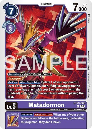 Matadormon (BT23-066) - [Hackers' Slumber] Foil - Trinity Hobby