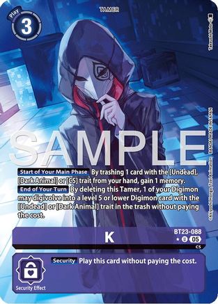 K (Alternate Art) (BT23-088) - [Hackers' Slumber] Foil - Trinity Hobby