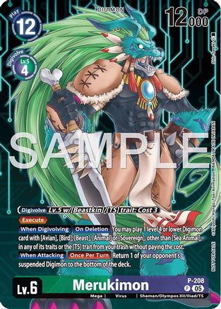 Merukimon (Hacker's Slumber Box Promotion Pack) (P-208) - [Digimon Promotion Cards] Foil - Trinity Hobby