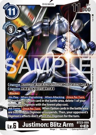 Justimon: Blitz Arm (BT23-059) - [Hackers' Slumber] Foil - Trinity Hobby