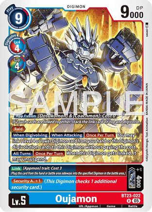 Oujamon (BT23-022) - [Hackers' Slumber] Foil - Trinity Hobby