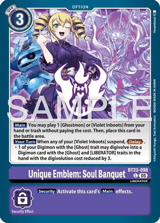 Unique Emblem: Soul Banquet (BT23-098) - [Hackers' Slumber] - Trinity Hobby