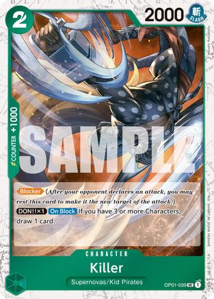 Killer (Pirate Foil) (OP01-039) - [Premium Booster -The Best- Vol. 2] Foil - Trinity Hobby