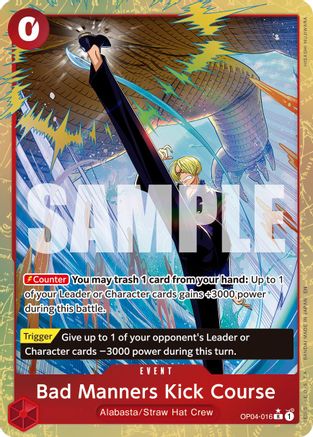 Bad Manners Kick Course (Alternate Art) (OP04-016) - [Premium Booster -The Best- Vol. 2] Foil - Trinity Hobby