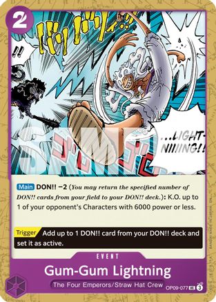 Gum-Gum Lightning (Reprint) (OP09-077) - [Premium Booster -The Best- Vol. 2] - Trinity Hobby