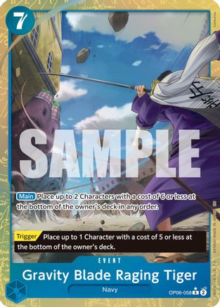 Gravity Blade Raging Tiger (Alternate Art) (OP06-058) - [Premium Booster -The Best- Vol. 2] Foil - Trinity Hobby