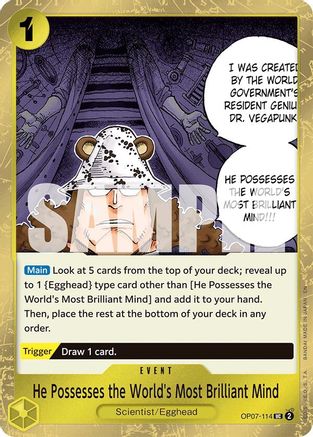 He Possesses the World's Most Brilliant Mind (Pirate Foil) (OP07-114) - [Premium Booster -The Best- Vol. 2] Foil - Trinity Hobby