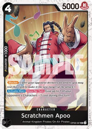 Scratchmen Apoo - OP08-087 (Pirate Foil) (OP08-087) - [Premium Booster -The Best- Vol. 2] Foil - Trinity Hobby