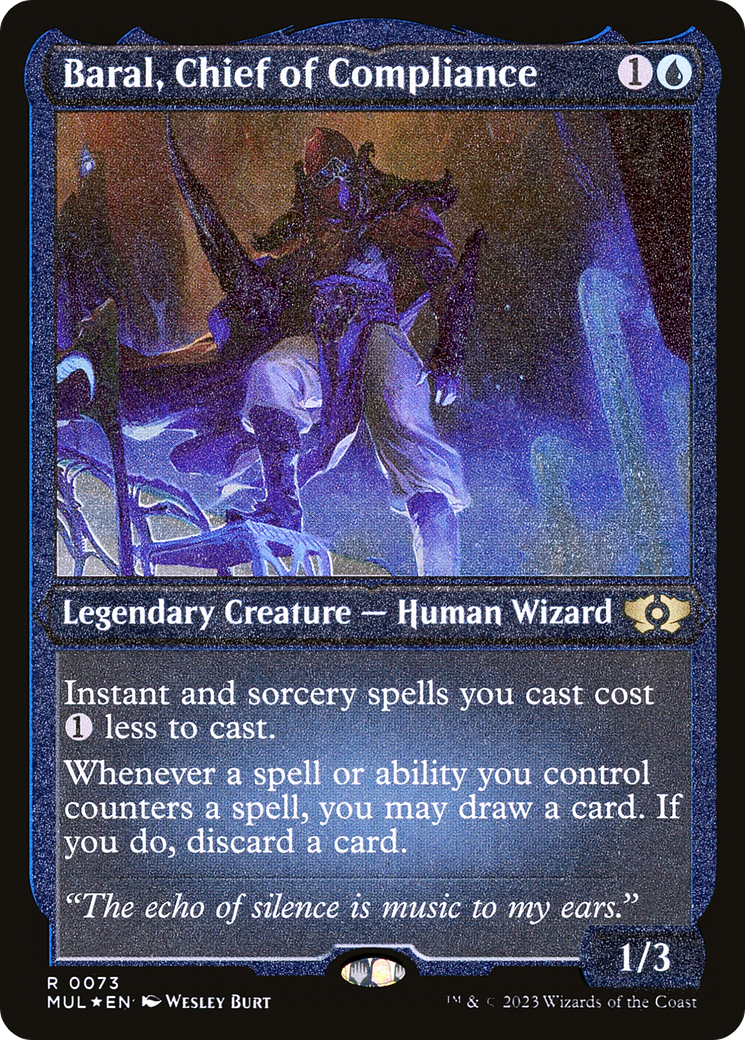 Baral, Chief of Compliance (Foil Etched)  [Foil]  (MUL-073) - [Multiverse Legends] - Trinity Hobby