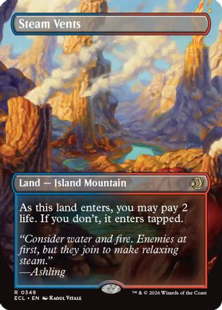 Steam Vents (Borderless)  [Foil]  (ECL-348) - [Lorwyn Eclipsed] - Trinity Hobby