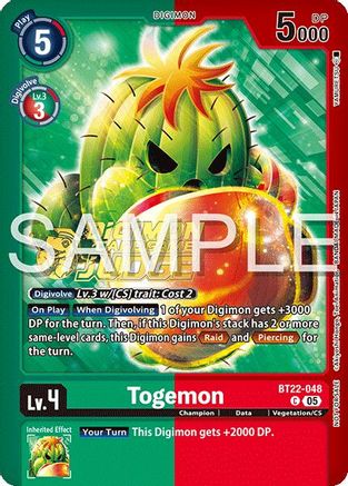Togemon (Judge Pack 2025 Wave 2) (BT22-048) - [Cyber Eden] Foil - Trinity Hobby