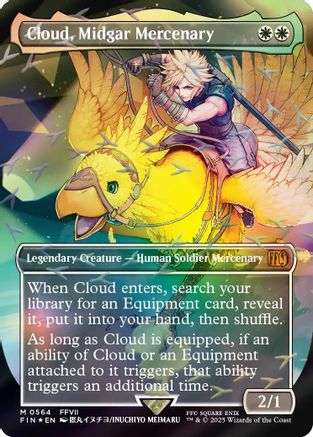 Cloud, Midgar Mercenary (Borderless) (Chocobo Track Foil)  [Foil]  (FIN-564) - [FINAL FANTASY] - Trinity Hobby
