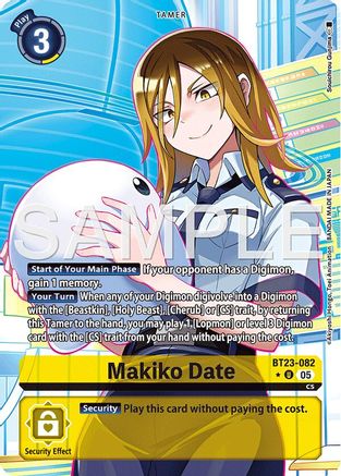 Makiko Date (Alternate Art) (BT23-082) - [Hackers' Slumber] Foil - Trinity Hobby