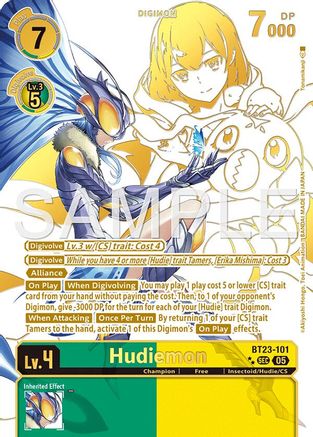 Hudiemon (Rare Pull) (BT23-101) - [Hackers' Slumber] Foil