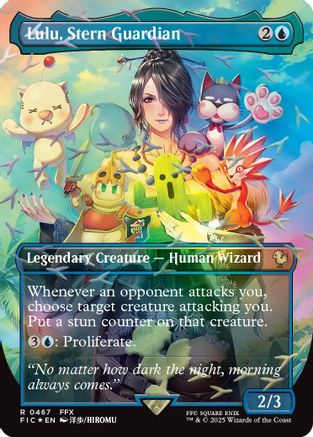 Lulu, Stern Guardian (Borderless) (Chocobo Track Foil)  [Foil]  (FIC-467) - [Commander: FINAL FANTASY] - Trinity Hobby