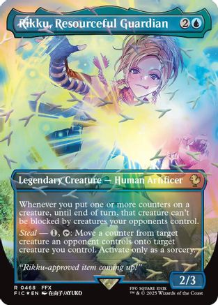 Rikku, Resourceful Guardian (Borderless) (Chocobo Track Foil)  [Foil]  (FIC-468) - [Commander: FINAL FANTASY] - Trinity Hobby