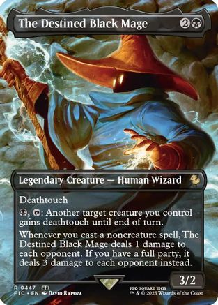 The Destined Black Mage (Borderless)  [Foil]  (FIC-447) - [Commander: FINAL FANTASY] - Trinity Hobby