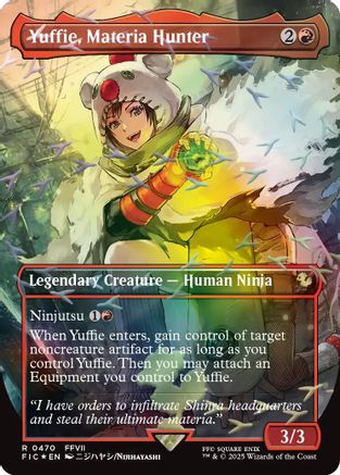 Yuffie, Materia Hunter (Borderless) (Chocobo Track Foil)  [Foil]  (FIC-470) - [Commander: FINAL FANTASY] - Trinity Hobby