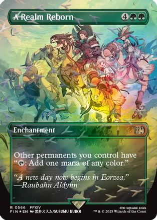 A Realm Reborn (Borderless) (Chocobo Track Foil)  [Foil]  (FIN-566) - [FINAL FANTASY] - Trinity Hobby