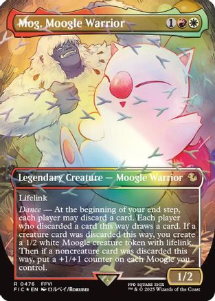 Mog, Moogle Warrior (Borderless) (Chocobo Track Foil)  [Foil]  (FIC-476) - [Commander: FINAL FANTASY] - Trinity Hobby
