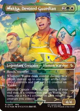 Wakka, Devoted Guardian (Borderless) (Chocobo Track Foil)  [Foil]  (FIC-477) - [Commander: FINAL FANTASY] - Trinity Hobby