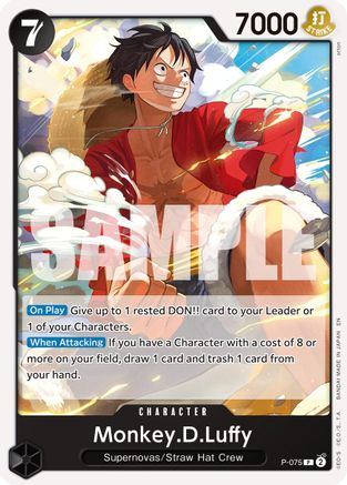 Monkey.D.Luffy - P-075 (Pirate Foil) (P-075) - [Premium Booster -The Best- Vol. 2] Foil - Trinity Hobby