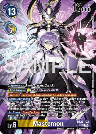 Mastemon (Alternate Art) (BT23-102) - [Hackers' Slumber] Foil - Trinity Hobby