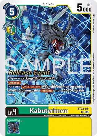 Kabuterimon (BT23-041) - [Hackers' Slumber Release Event Cards]