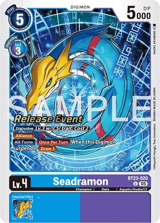 Seadramon (BT23-020) - [Hackers' Slumber Release Event Cards]