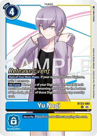 Yu Nogi (BT23-080) - [Hackers' Slumber Release Event Cards] Foil