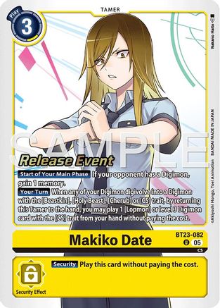 Makiko Date (BT23-082) - [Hackers' Slumber Release Event Cards] Foil