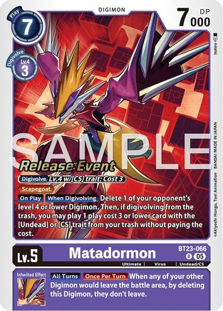 Matadormon (BT23-066) - [Hackers' Slumber Release Event Cards] Foil