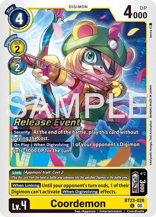 Coordemon (BT23-028) - [Hackers' Slumber Release Event Cards]