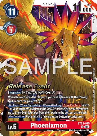 Phoenixmon (BT23-015) - [Hackers' Slumber Release Event Cards] Foil