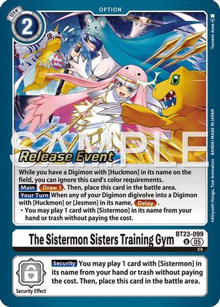 The Sistermon Sisters Training Gym (BT23-099) - [Hackers' Slumber Release Event Cards] Foil