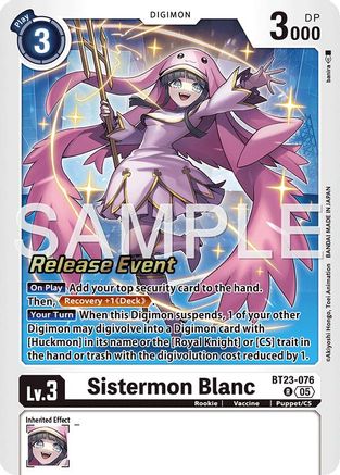 Sistermon Blanc (BT23-076) - [Hackers' Slumber Release Event Cards] Foil
