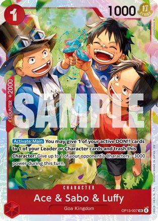 Ace & Sabo & Luffy (OP13-007) - [Carrying On His Will] Foil - Trinity Hobby