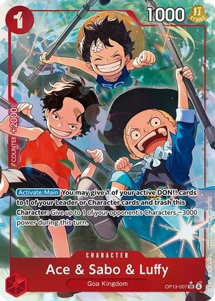Ace & Sabo & Luffy (Alternate Art) (OP13-007) - [Carrying On His Will] Foil