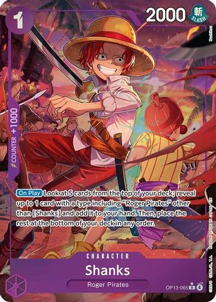 Shanks (065) (Alternate Art) (OP13-065) - [Carrying On His Will] Foil - Trinity Hobby