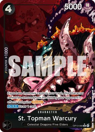St. Topman Warcury (Alternate Art) (OP13-089) - [Carrying On His Will] Foil - Trinity Hobby