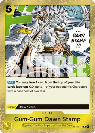Gum-Gum Dawn Stamp (OP13-117) - [Carrying On His Will] Foil - Trinity Hobby