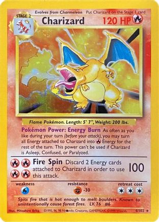 Charizard (Black Dot Error)  - (004) Holofoil [Base Set] - Trinity Hobby