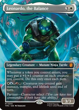 Leonardo, the Balance (Borderless)  [Foil]  (TMC-001) - [Commander: Teenage Mutant Ninja Turtles] - Trinity Hobby